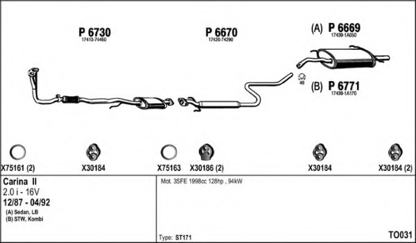 FENNO TO031 Exhaust System